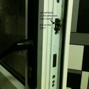 Non self locking door