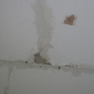 Plasterboard repair in front bedroom