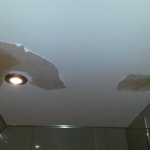 ceiling above shower