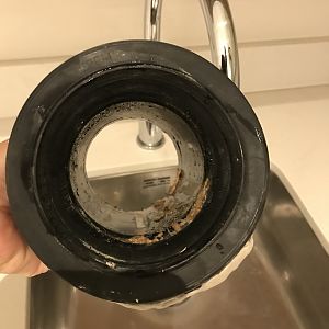 Toilet pan connector leak