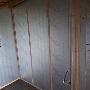 cutting the insulation to fit