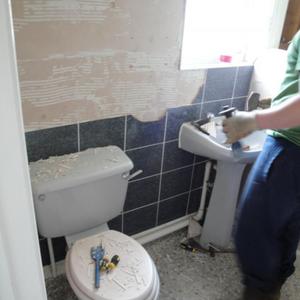 Tiles being removed