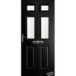Black Picadilly Four Composite Door (Plain)