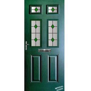 Green Picadilly Four Composite Door (Diamond)