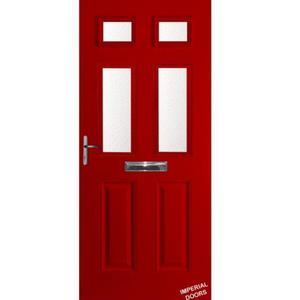 Red Picadilly Four Composite Door (Plain)