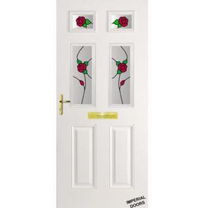 White Picadilly Four Composite Door (Rose)