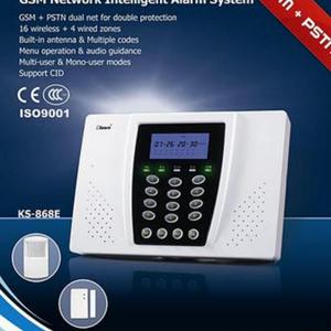 Home GSM quad band Alarm Systems with siren, smoke
