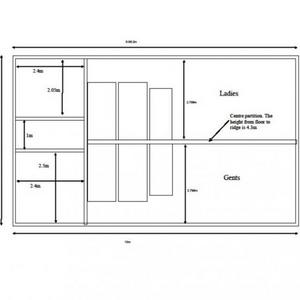 plan view of building showing gents & ladies