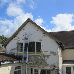 After removing cladding - note short lintel!