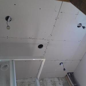 New MF ceiling fitted & holes for lights made