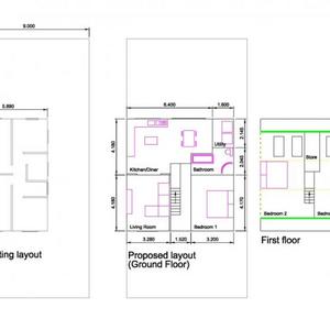 Existing & proposed floor plans
