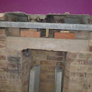 The new and old lintels.