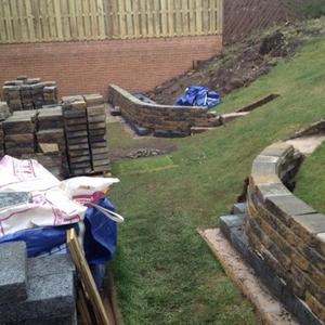 starting with the retaining wall
