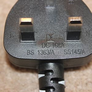 Closer look at the plug's markings.
