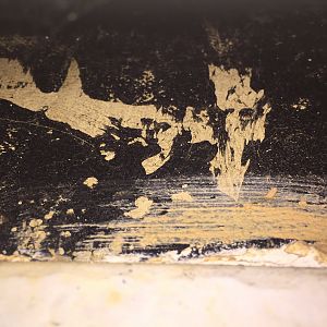 Brown board on kitchen chimney